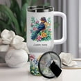 thumbnail image 2 of Personalized 40oz Nightjar Tumbler for Bird Lovers – Custom Stainless Coffee Cup with Straw and Handle – Cute Animal Present for Girls Women Birthday or Christmas, 2 of 6