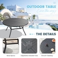 thumbnail image 2 of DIFY 50" Round Metal Patio Dining Table for 6, Outdoor Dining Table with Umbrella Hole, Black, 2 of 5