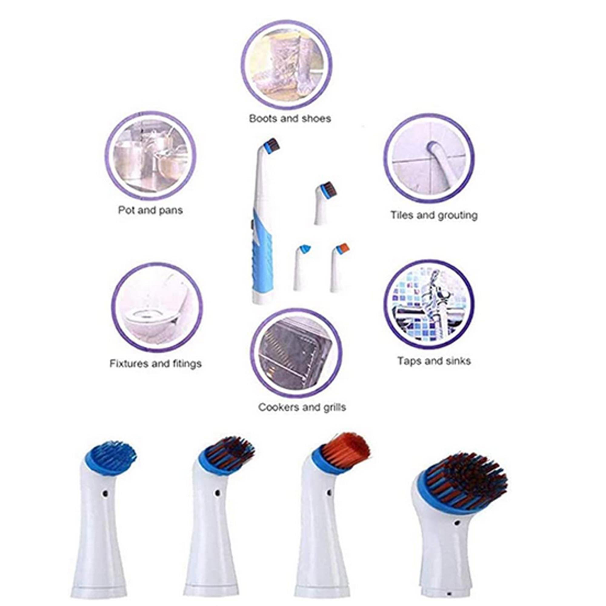 SunshineFace 4 in 1 Power Sonic Scrubber，Electric Cleaning Brush  Multifunctional Spin Scrubber 360 Cordless for Household Toilet Kitchen  Bathroom Scrubber 
