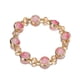 thumbnail image 1 of Xiao Hua Pulseras de mujer de acero inoxidable con cristales degradados y cuentas de colores esmaltadas - Rosa y blanco, 1 of 4