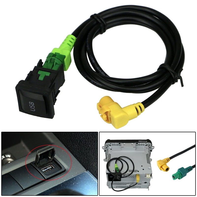 Kqiang USB Port Socket Switch Cable for VW Volkswagen RCD510 RCD310 