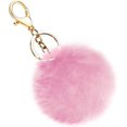 thumbnail image 2 of LLC Artificial Rabbit Fur Plush Ball Keychain - Cute Bag Charm for Women and Girls, 2 of 3