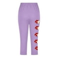 thumbnail image 4 of AUNVITO Girls Baseball Print Capri Yoga Pants Casual Sporty Stretchy Athletic Comfy, 4 of 4