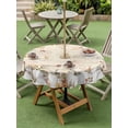 thumbnail image 3 of Outdoor Tablecloth with Umbrella Hole and Zipper, White Pumpkin Round Table Cloth 54 Inch Waterproof Tablecloth, Vintage Thanksgiving Autumn Leaves Picnic Table Cover for Patio Camping, 3 of 7
