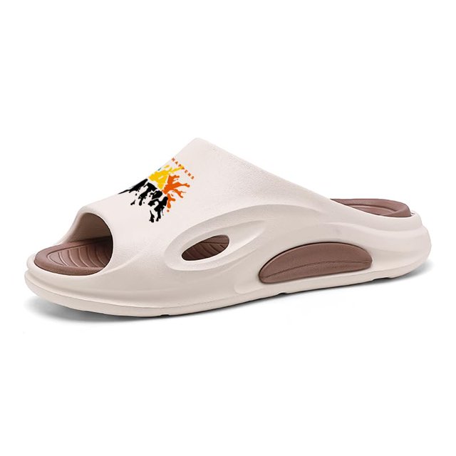 Men's Beach Slippers with Soft Low Arch Support Comfortable Thick Sole Anti Slip Easy To Clean