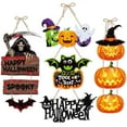 thumbnail image 1 of KAKOWELY piezas de decoración colgante de Halloween, letrero de puerta con temática de Halloween, diseño de escena de fiesta, accesorio, 1 of 5