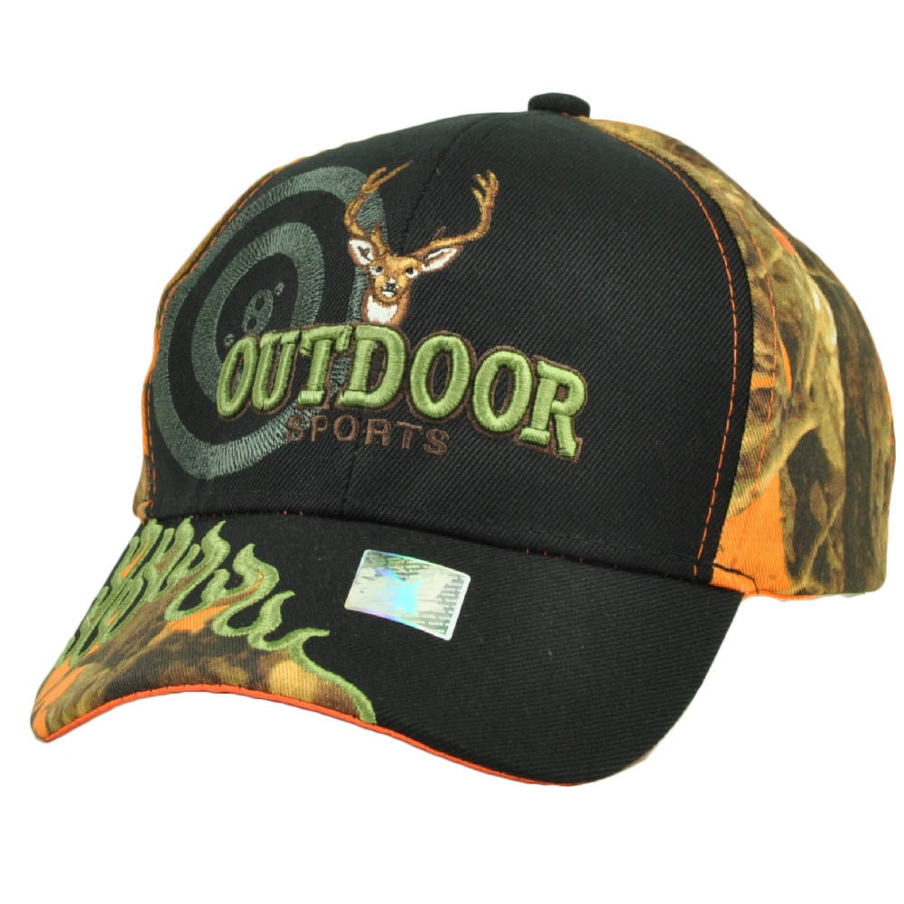 Outdoor Sports Orange Camouflage Camo Flames Camping Camp Deer Hat Cap Hunting 