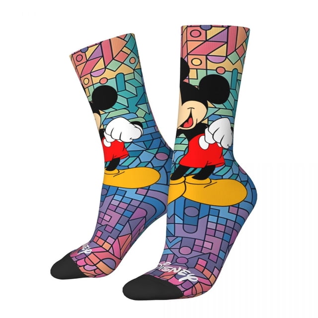Calcetines divertidos y alegres para hombre, estilo retro Harajuku, Mickey Mouse, hip hop, con estampado novedoso, regalo estampado