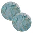 thumbnail image 1 of Oleegame 2PC Placemat Absorbent Pad Round Ceramics Pad Home Table Tea Cup Heat Insulation Pad, 1 of 4