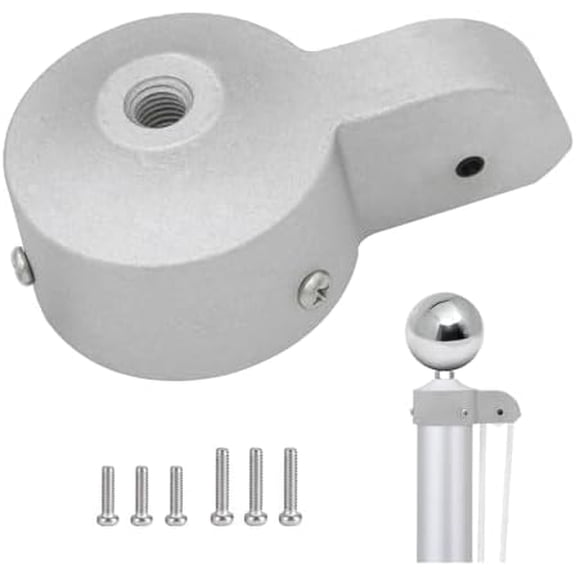 2 1/2" Flag Pole Truck with Nylon Pulley, for 2" to 2.6" Diameter Flag Poles Outdoor, 2.5 Inch Cast Aluminum Flag Pole Cap with Pulley (Sliver)