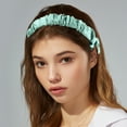 thumbnail image 2 of Diadema plisada de color sólido, diadema para mujer, aro para el cabello para todo el cabello, verde, 2 of 7