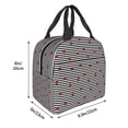 thumbnail image 3 of Easygdp Ladybugs on Black and White Striped Bolsa Térmica Premium - Tela Oxford Impermeable, Gran Capacidad, Bolsillo Frontal, Unisex para Trabajo, Escuela, Actividades al Aire Libre y Picnics, 3 of 8