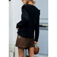 thumbnail image 5 of Lace Trim Ruffle Shoulder Sweater, Black, Small, 5 of 5
