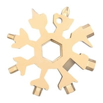 18-in-1 Snowflake Multi Tool, Stainless Steel Snowflake Bottle Opener, Flat Phillips Screwdriver Kit, Wrench, Stocking Stuffers for Men, 2.44 Inch, Gold