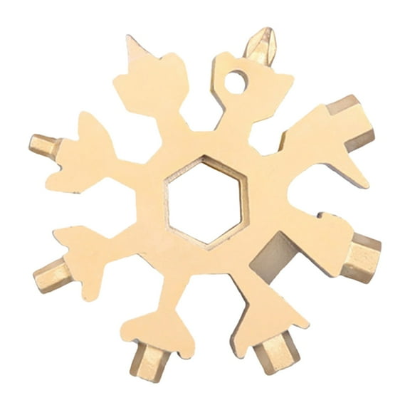 Mohdy 18-In-1 Stainless Steel Bottle Opener (Gold)Stainless Snowflakes Multi Tool Stainless 18 1 Multitool Tool Multitool Mens for Christmas,Multipurpose for Camping/Bbq/Kitchen,Christmas Gift Idea