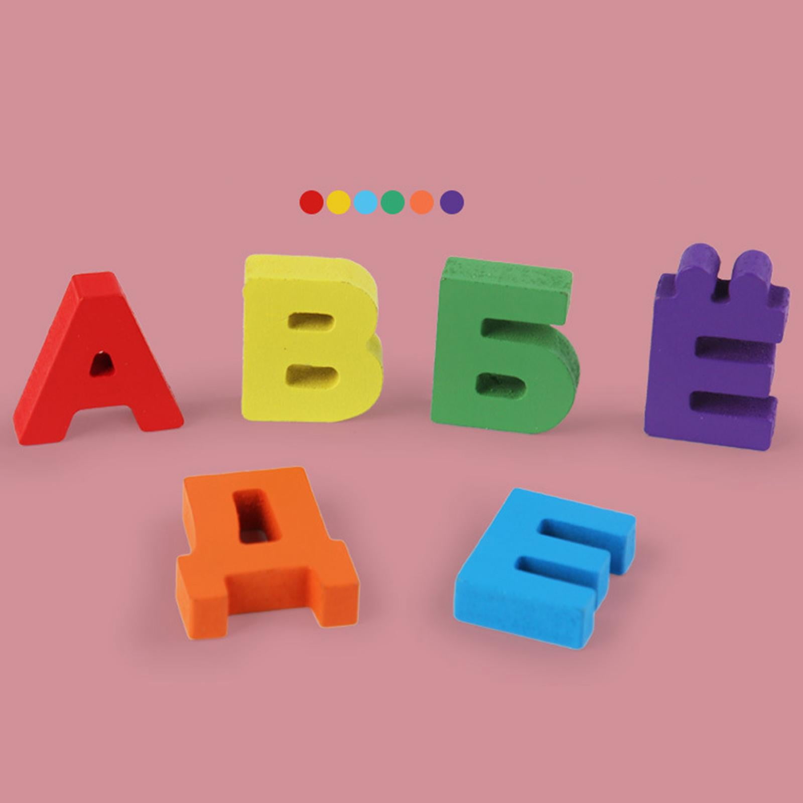 Wood Puzzles Set Russian Alphabet Learning Toys Preschool Learning