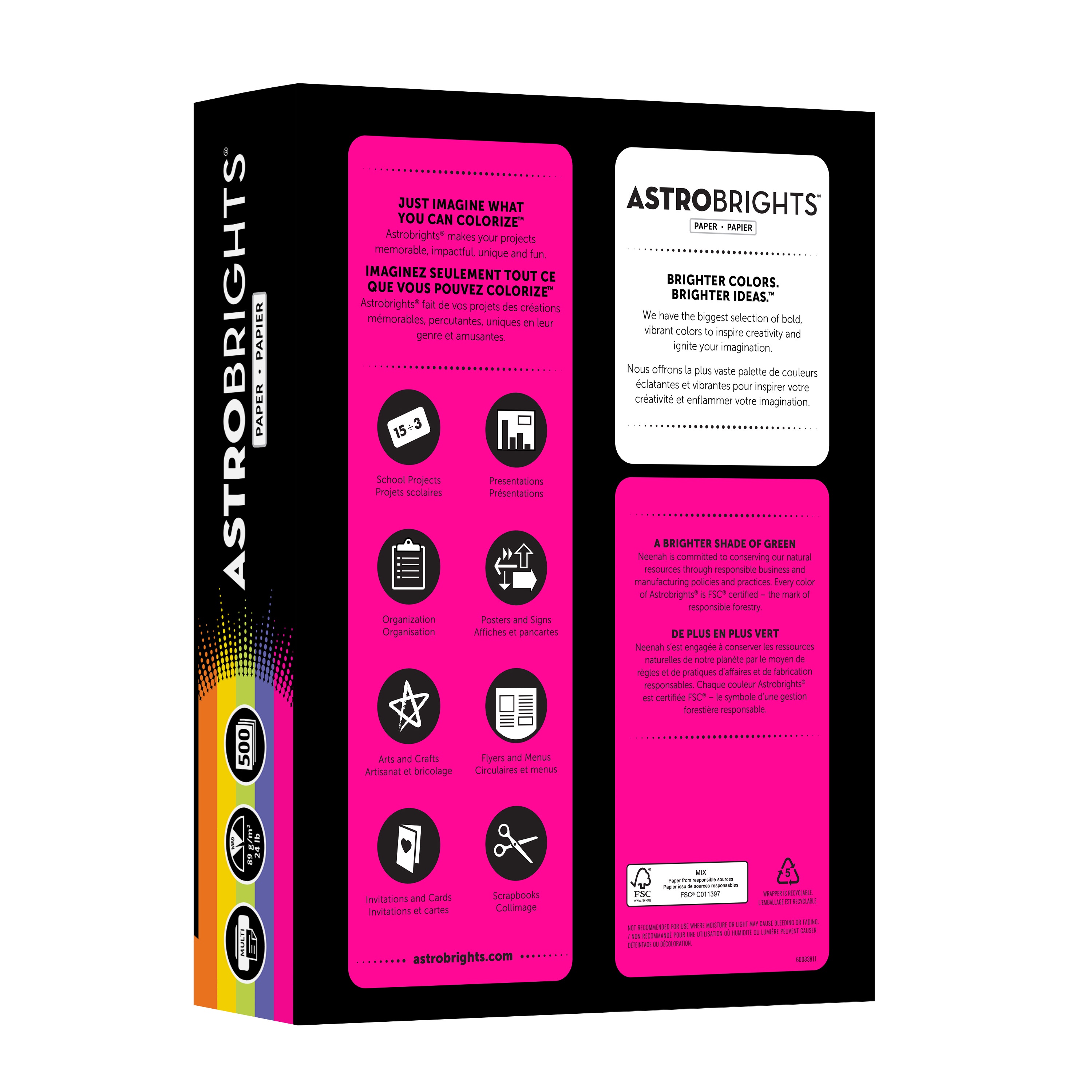 Astrobrights Happy 5-Color Assorted Paper, 500 Sheets, 8.5 x 11 Inch photo 3