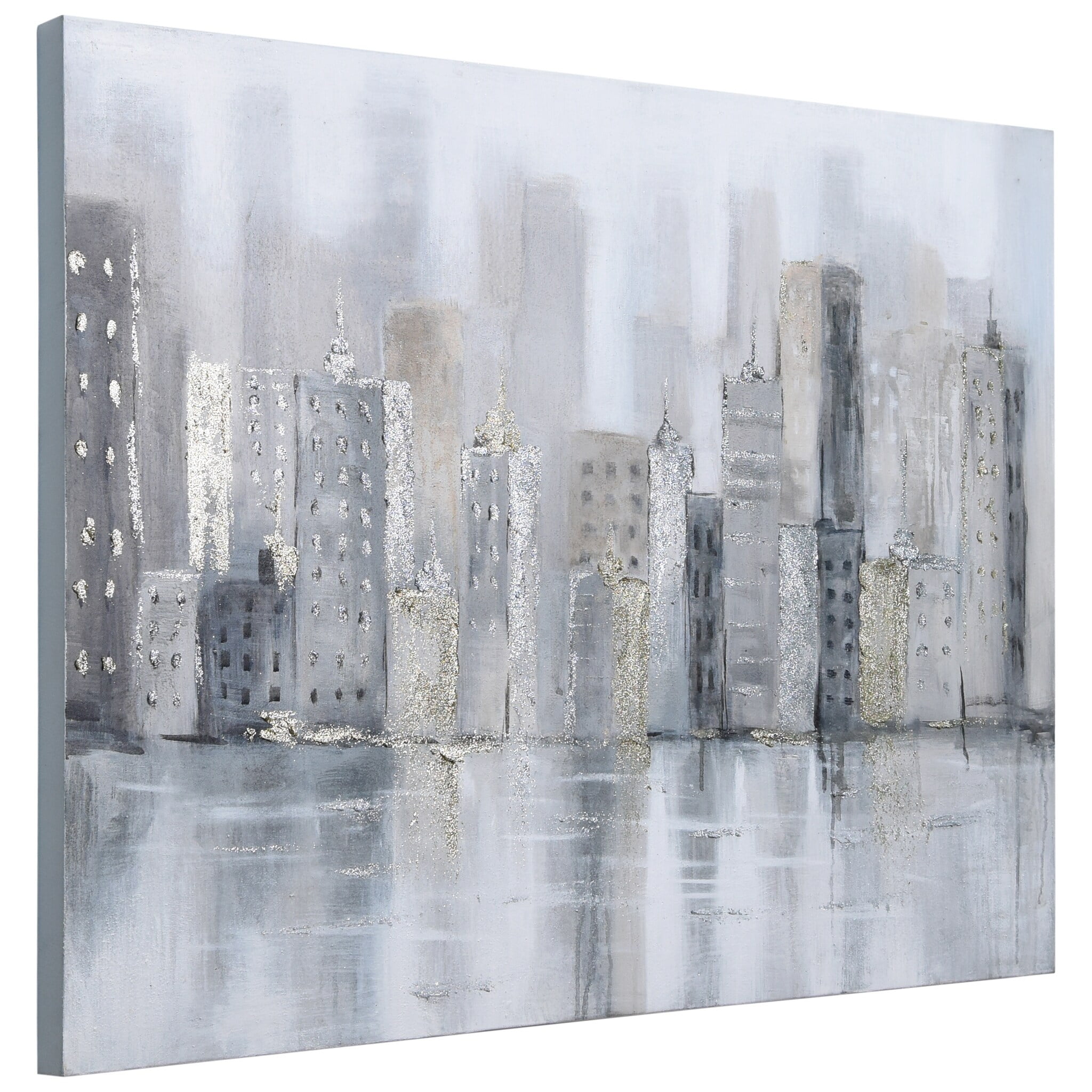 Empire Art Direct Foggy City Textured Metallic Hand Painted Wall Art by Martin Edwards
