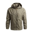 thumbnail image 3 of Men Outdoor Windproof Waterproof Hooded Jacket Field Climbing Warm Thin Outwear 2024 Male Fall Winter Hiking Camping Clothes (Grey,3XL), 3 of 6