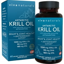 Viva Naturals Antartic Krill Oil 1250 mg, 60 Pescatarian- Friendly Capsules