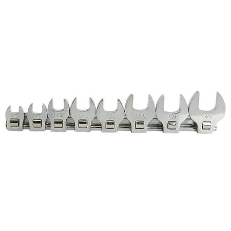 

Azhf New Arrivals 8pcs Spanner Durable Crowfoot Wrench Set 3/8 Drive With Storage Bracket SAE Size
