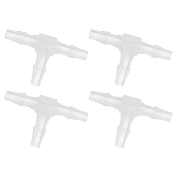 5/32" Hose Barb Fitting, 4 Pcs T Shaped 3 Way Plastic Equal Barbed Fitting