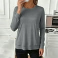 thumbnail image 2 of BLVB Long Sleeve Shirts for Women Casual Soft Lightweight Tops Crewneck Loose Pullover Women Fall Outfits, 2 of 6