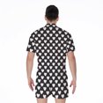 thumbnail image 2 of Black And White Heart Pattern Short Sleeve Men'S Rompers Casual Summer Jumpsuits Outfit, 2 of 4