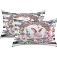 thumbnail image 2 of Satin Pillowcase, Satin Pillow Cases with Envelope Closure Standard Size 20x26 Inches for Hair and Skin - Easter Bunny and Flowers Home Decor, 2 of 7