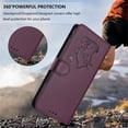 thumbnail image 6 of Wallet Leather Case For iPhone 17 Pro Max 6.9",with Card Holder,wristband, Shockproof Kickstand Embossed Love Cat Phone Case,Dark Purple,For iPhone 17 Pro Max, 6 of 8