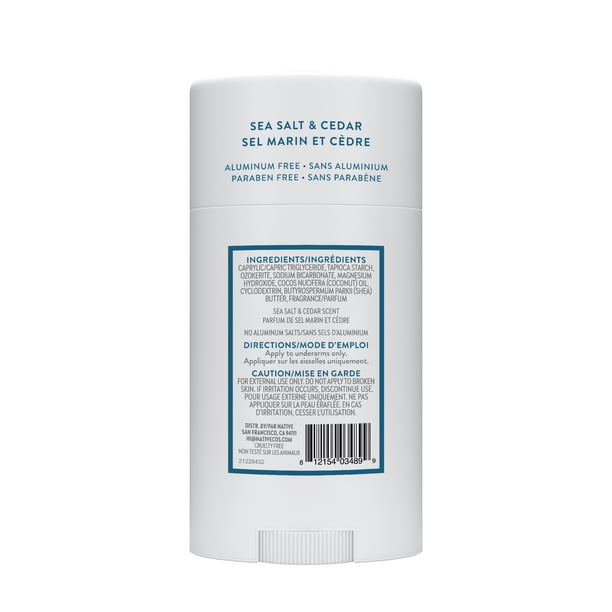 Native Natural Deodorant, Sea Salt & Cedar, Aluminum Free - Walmart.ca