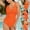 #250321 Orange, variant on Aloohaidyvio Womens One Piece Bathing Suit 2025 Beach Swimwear Tummy Control Push Up Swimsuit