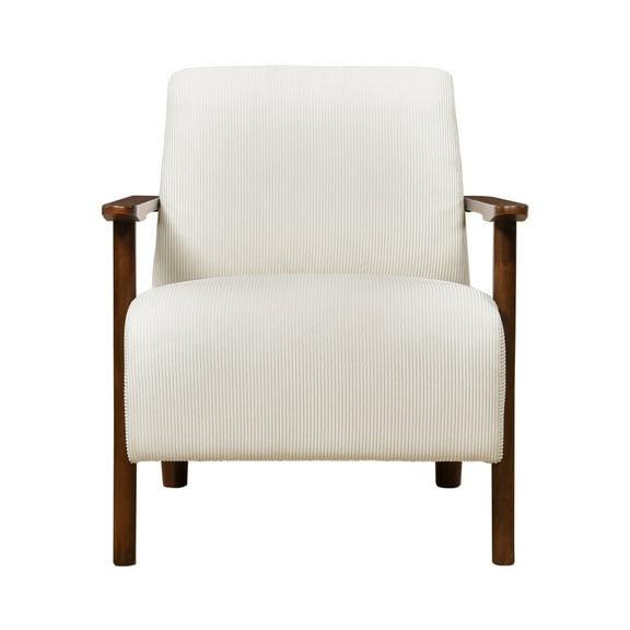 Newboti Furniture Modern Design 1pc Accent Chair Beige Corduroy Seat Cushions Solid Wood Living Room Furniture 58657