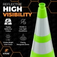 thumbnail image 2 of 18” Lime Green Traffic Cone - 12 Pack - Premium PVC Safety Cone for Parking, Caution, Construction, Road Crews, Emergency Vehicle - Xpose Safety, 2 of 7