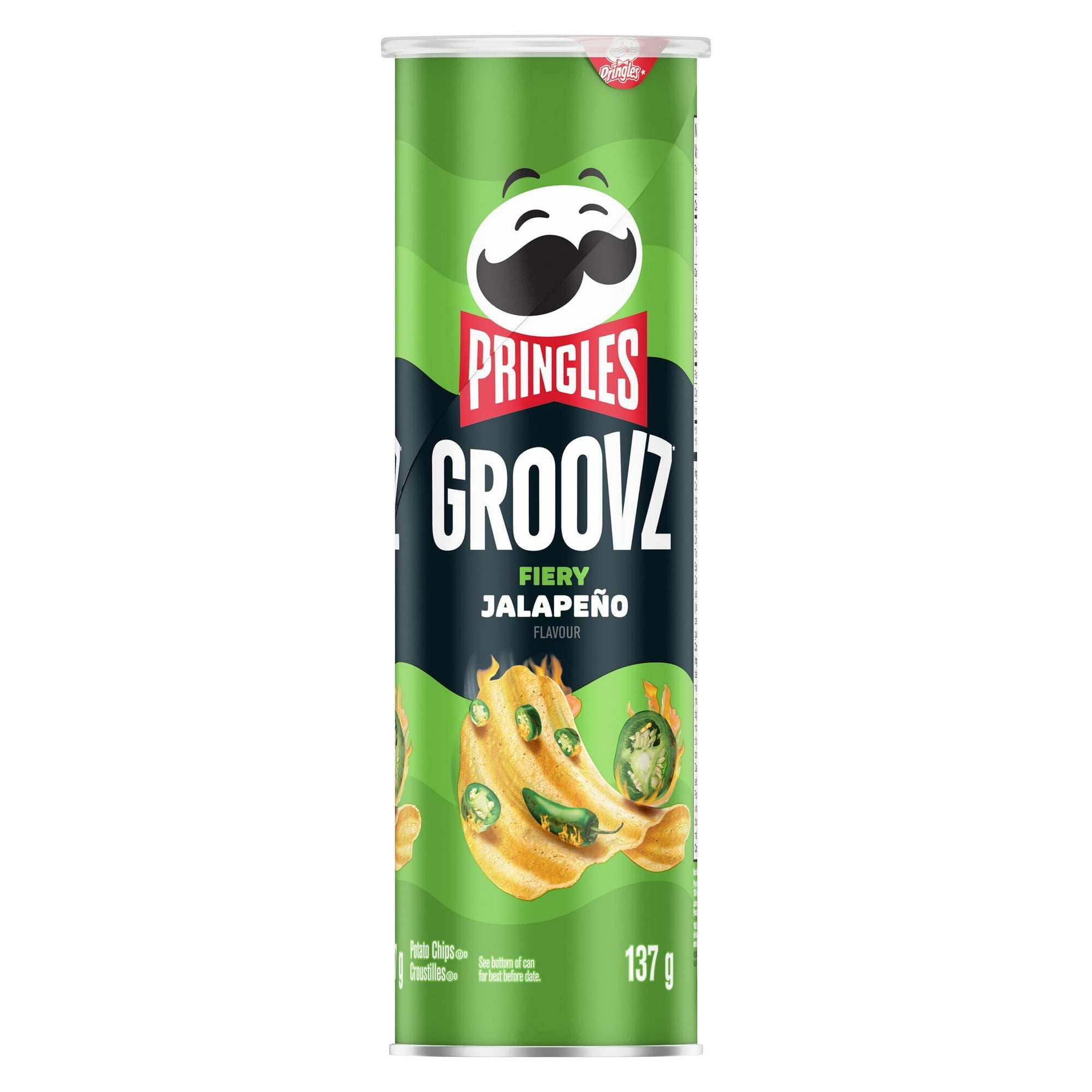 Croustilles Pringles Groovz Saveur de jalapeño enflammé, 137 g