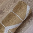 thumbnail image 5 of Hand Knotted Wool Geometric Modern Area Rugs - 8'X10', Rectangle Shape, Gold Beige Color, Classic Traditional Design, Low Pile Handmade Area Rugs For Living Room, Bed Room (N01052), 5 of 8