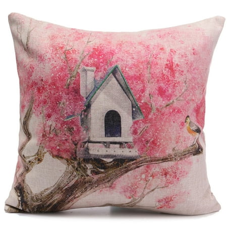 Simple Outdoor Patio Ideas Meigar Simple Plant Couch Cushion Pillow Covers 18x18 Square Zippered Cotton Linen Standard Decorative Waist Throw Pillow Covers Slip Case Protector for Sofa Chair Seat Patio ()
