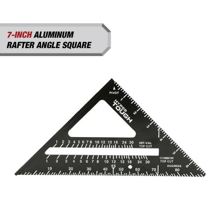 Hyper Tough 7-Inch Aluminum Rafter Angle Square, Black