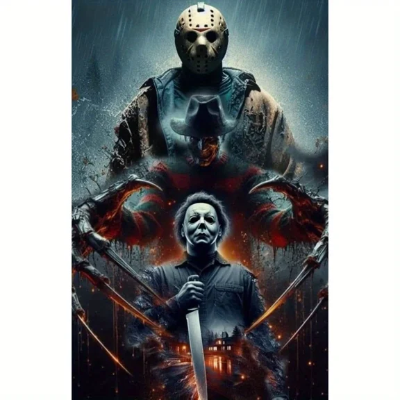 DIY 5D Full Round Drill Diamond Painting By Number Kits Horror Characters Rhinestone Embroidery Cross Stitch Art Craft Home Wall Decoration