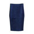 thumbnail image 4 of Ersazi Womens Casual Dresses Full Length Suede Skirt with Split Deerskin Velvet Skirt with High Waist and Buttocks Navy S, 4 of 4