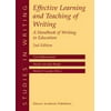 Effective Learning And Teaching Of Writing A Handbook Of Writing In Education
