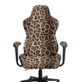 thumbnail image 3 of Whosucclay Brown Leopard Print Gaming Chair Covers, Stretchable Computer Chair Slipcovers Cover Stretchable Elastic Machine Washable of Computer Game Office Chairs Cover, 3 of 8