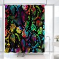 thumbnail image 2 of Tropical Shower Curtain, Colorful Leaf Shower Curtain, Tropical Leaves Butterfly Shower Curtain Set Waterproof Bath Curtain Bathroom Decor with 12 Hooks, 72x72 inches, 2 of 6