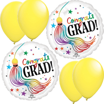LoonBalloon Graduation Playful Wiggles Balloon (2 pcs) Set with 4 latex