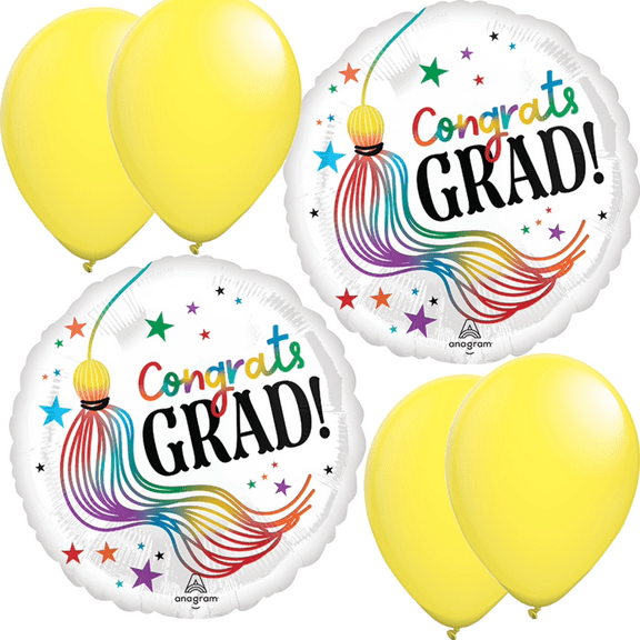 LoonBalloon Graduation Playful Wiggles Balloon (2 pcs) Set with 4 latex