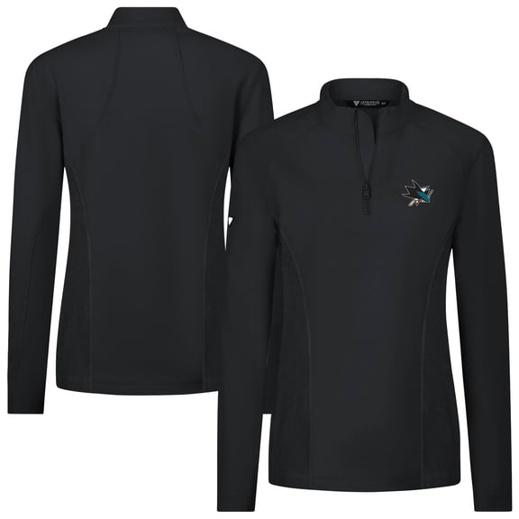 Women's Levelwear Black San Jose Sharks Upright Quarter-Zip Pullover