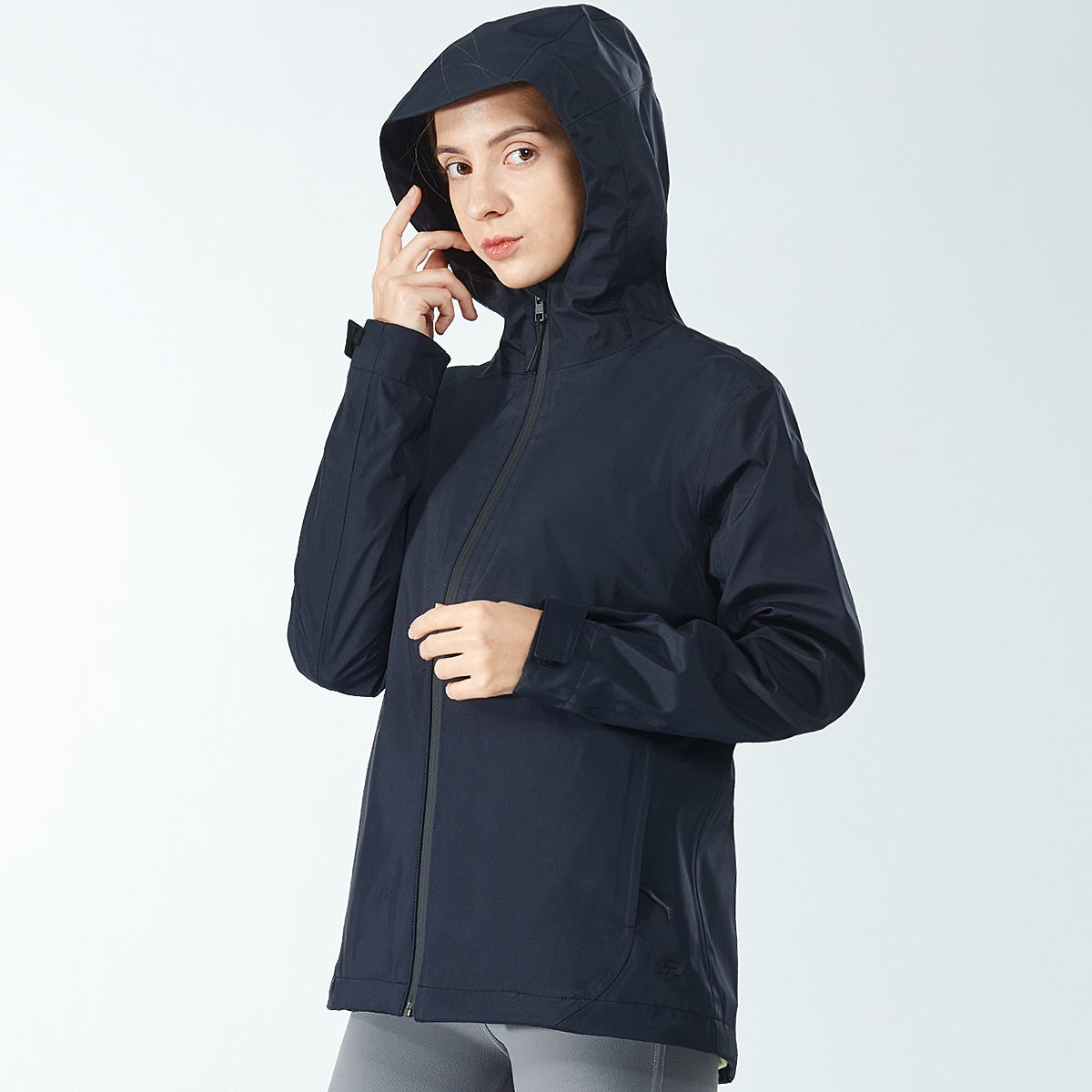 Gymax Women' Waterproof Jacket Hooded Coat w/Cuff Camping Navy Size L - image 3 of 10