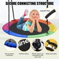 thumbnail image 3 of 43" 700lb Saucer Tree Swing for Kids, 360° Rotate Waterproof Flying Saucer Swing with Swivel, Hanging Straps, Adjustable Ropes, Round Mat Spinner Swing for Tree/ Swing Set, Colorful, 3 of 8