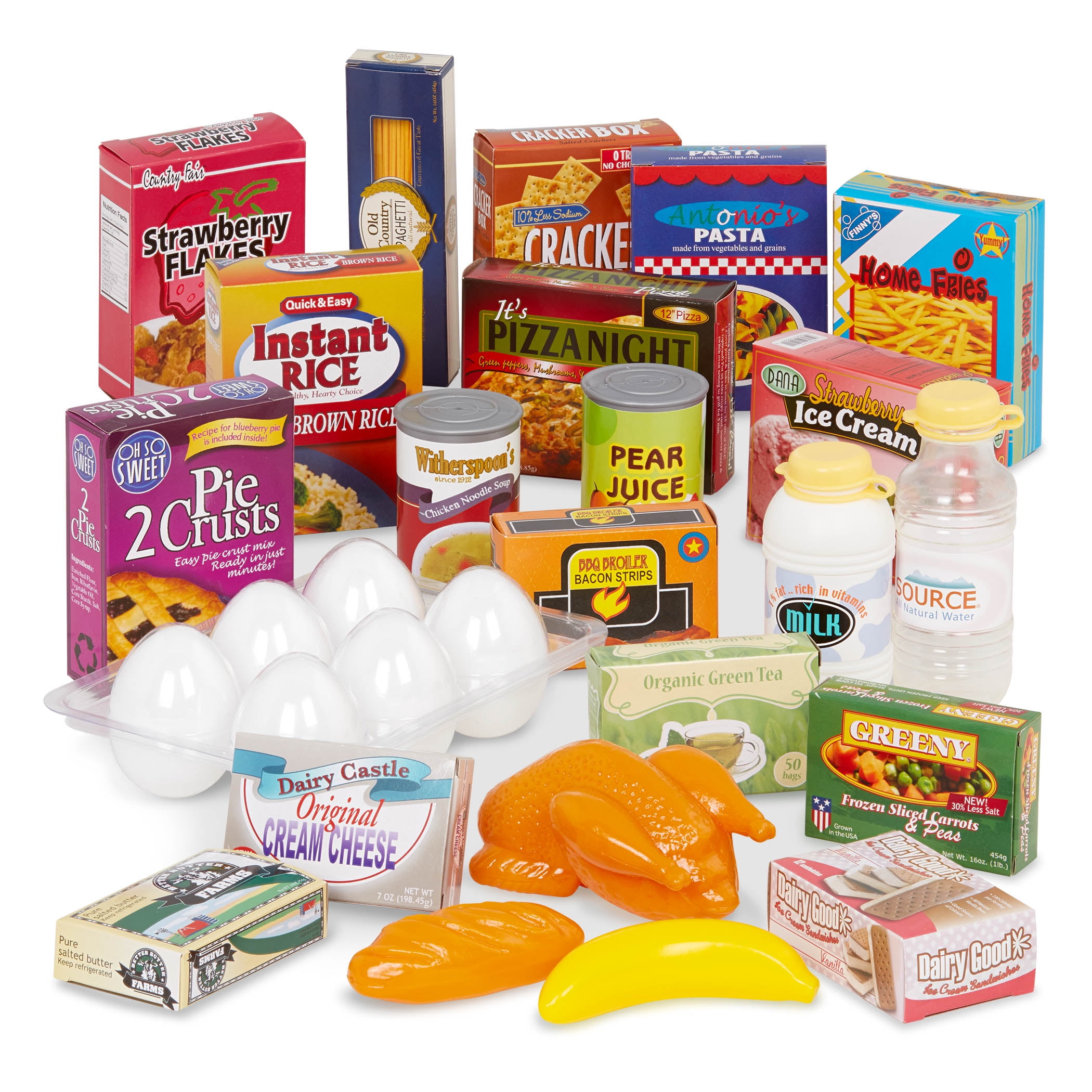 Battat Shopping Day Grocery Cart with 25+ Plastic Play Food Pieces, Toddler and Preschool Toys