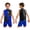 Blue, variant on Boys Sequin Street Jazz Disco Hip Hop Dance Outfit Color Block Vest Top with Shorts Set Party Dancewear Gold 16